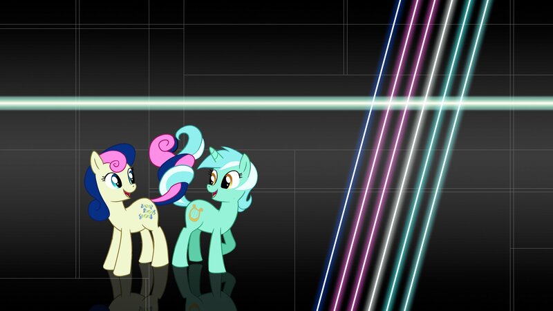 Two Ponies Standing — Black