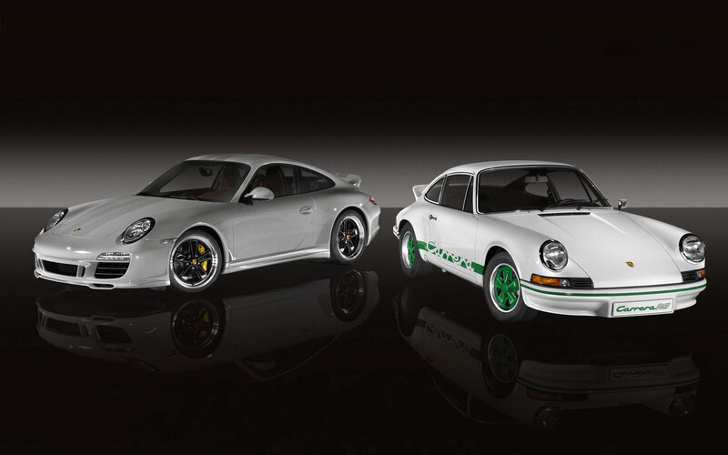 Two Porsche Cars — White