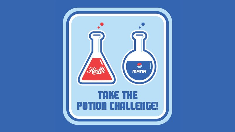 Two Potion Flasks — Blue