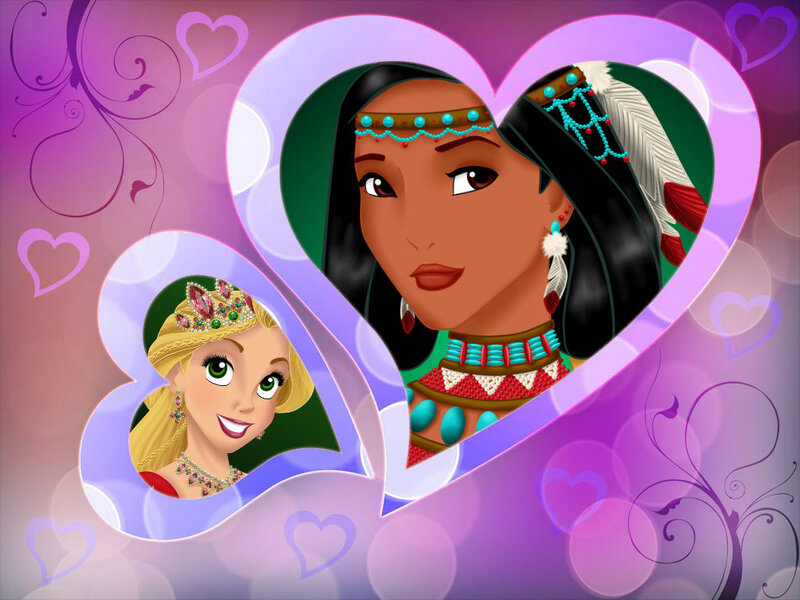 Two Princesses in Hearts — Purple, Romantic