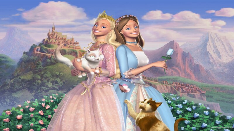 Two Princesses with Cats — Blue