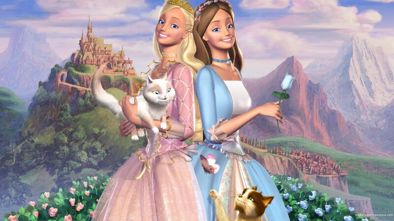Two Princesses with Cats — Pink