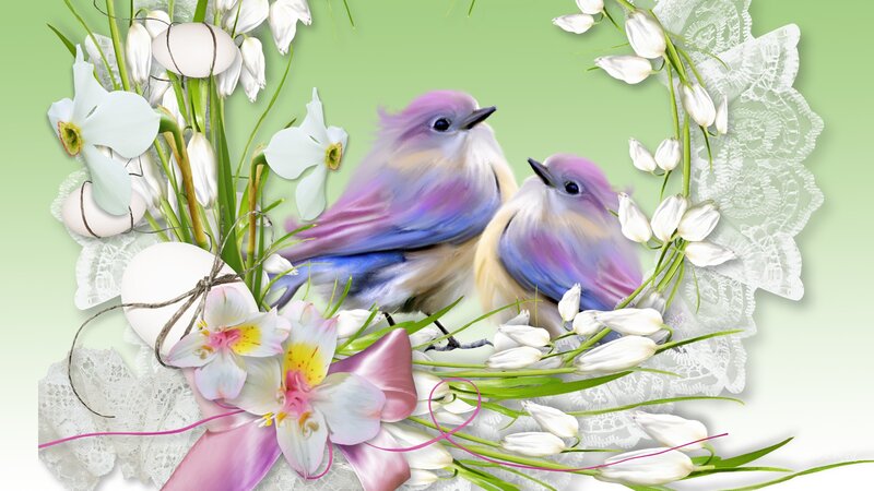 Two Purple Birds