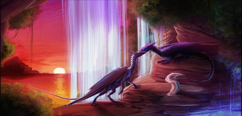 Two Purple Dragons