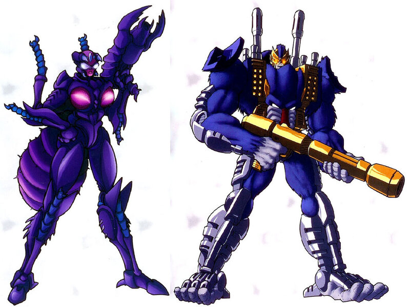 Two Purple Robots