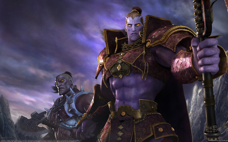 Two Purple-skinned Warriors