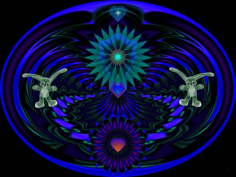 Two Rabbits in Mandala