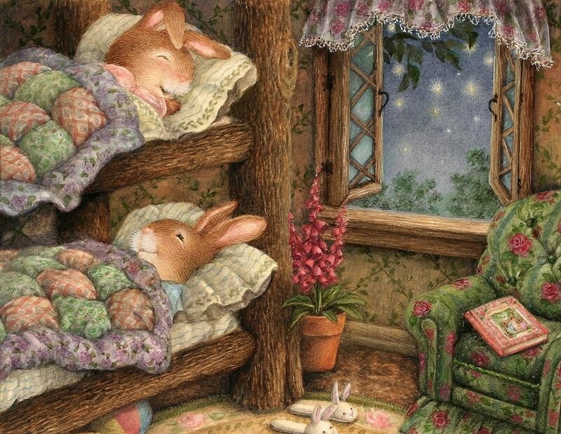 Two Rabbits Sleeping