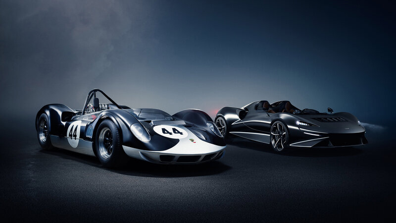 Two Race Cars — Black, Dramatic