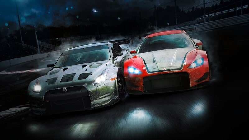 Two Race Cars Colliding — Black, Dramatic, Night, Digital Art, Race Track, Night Sky