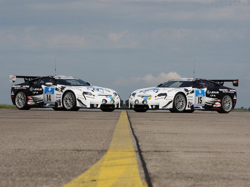 Two race cars on a track