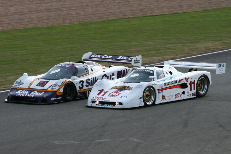 Two race cars on a track