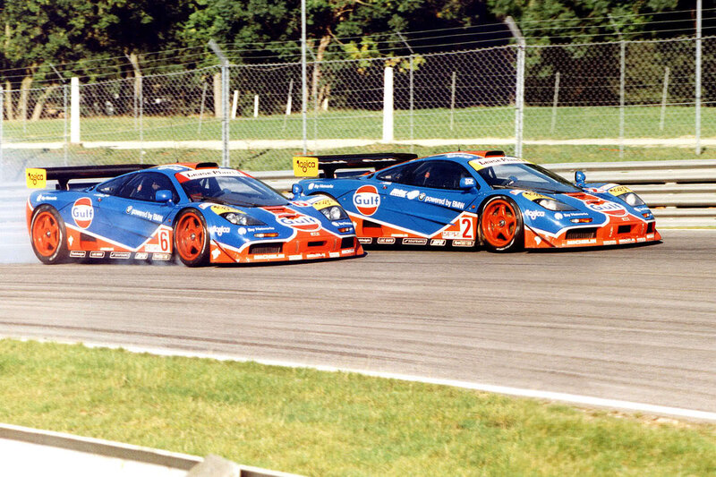 Two race cars on a track