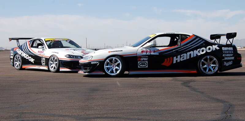 Two race cars on a track