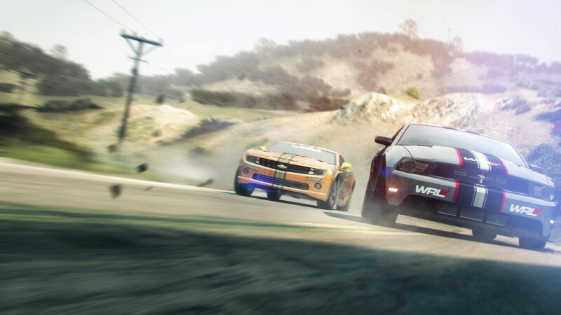Two Race Cars on Track — Black, Dynamic