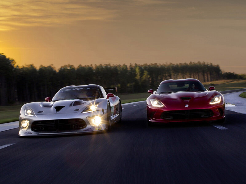 Two Race Cars on Track — Red