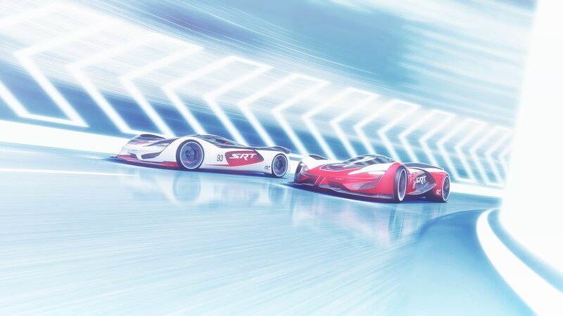Two Racing Cars — Blue