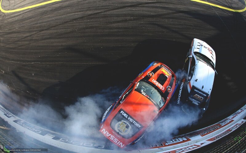 Two Racing Cars Drifting — Red