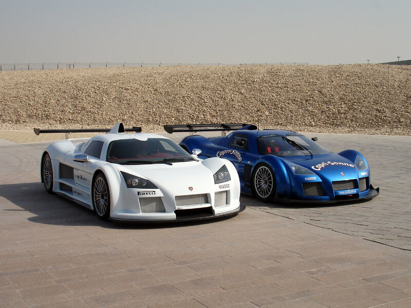 Two racing cars on a track