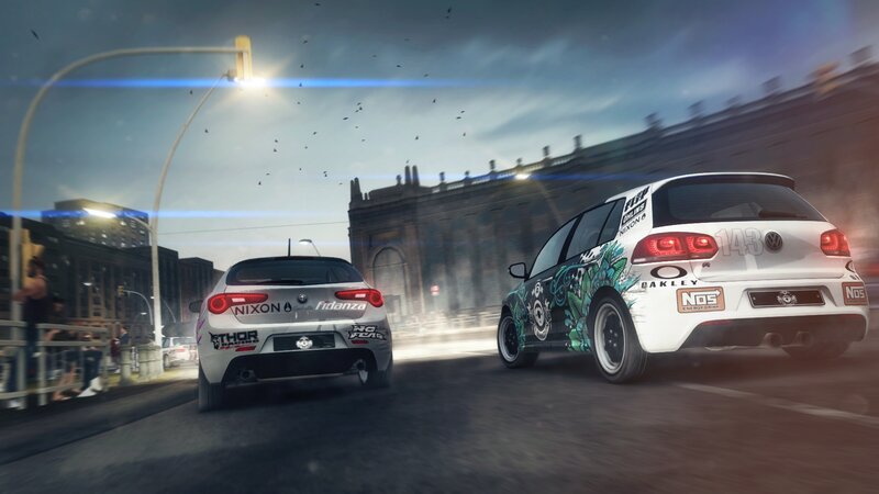 Two Racing Cars — White