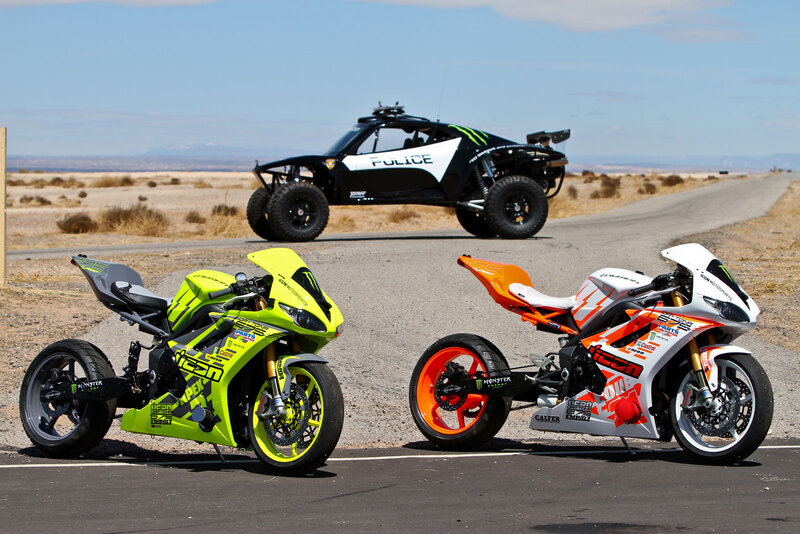 Two Racing Motorcycles — Yellow
