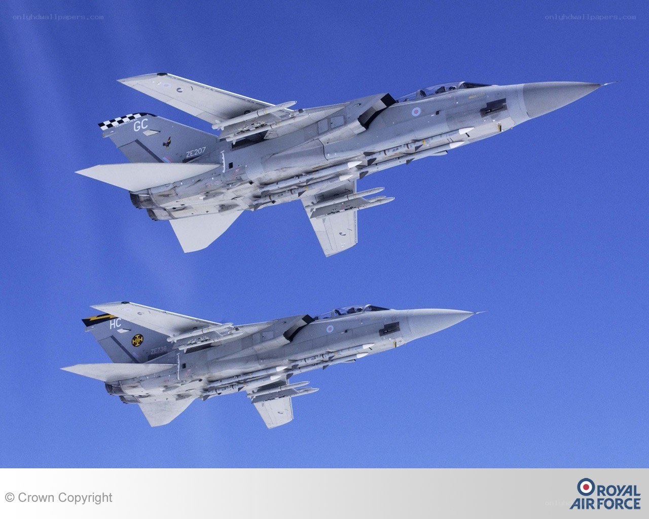 Two RAF Tornado jets in flight
