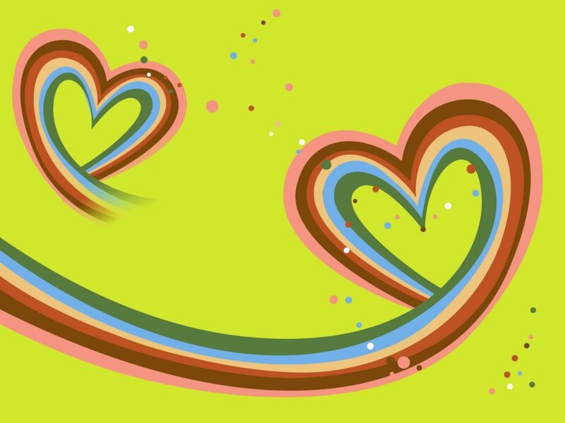 Two Rainbow Hearts