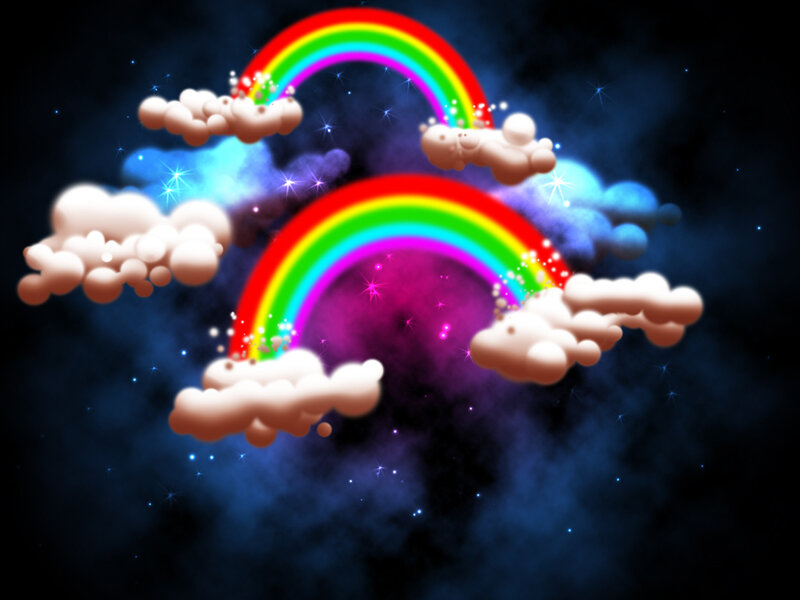 Two Rainbows in Sky