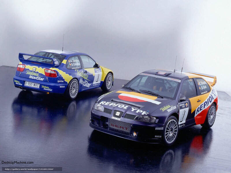 Two rally cars on display