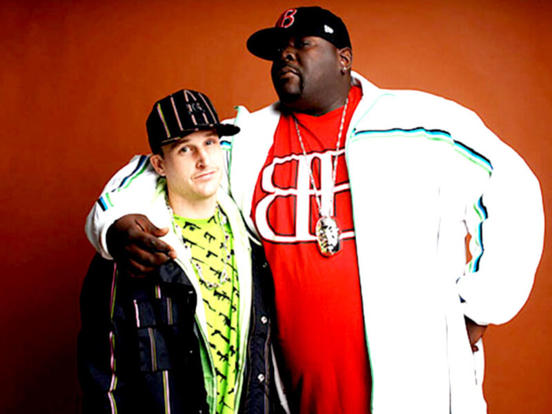 Two rappers posing together