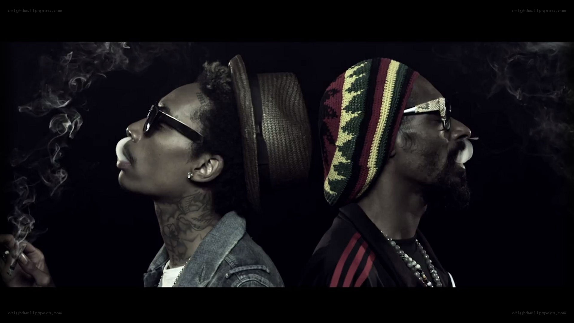 Two rappers smoking together