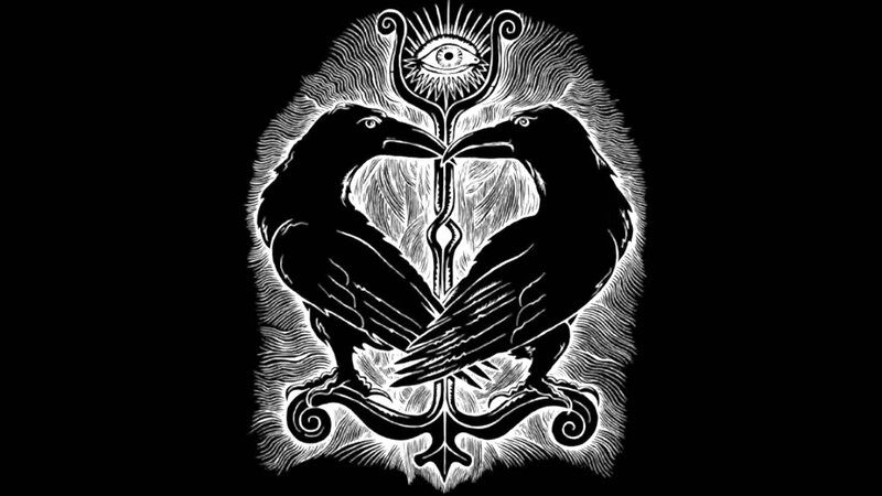 Two Ravens with Eye Symbol