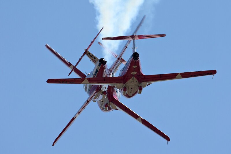 Two Red and White Jets