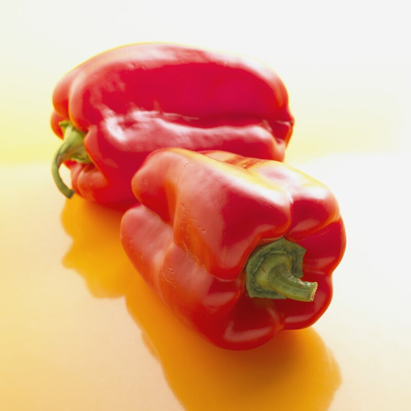 Two red bell peppers