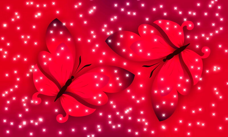 Two Red Butterflies