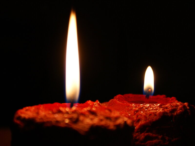 Two Red Candles — Calm, Night
