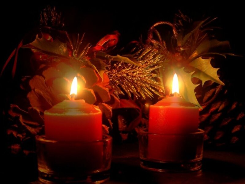 Two Red Candles Lit