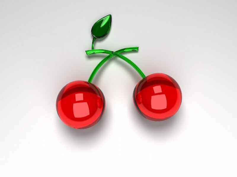 Two Red Cherries — Clean, 3d Render, Stem