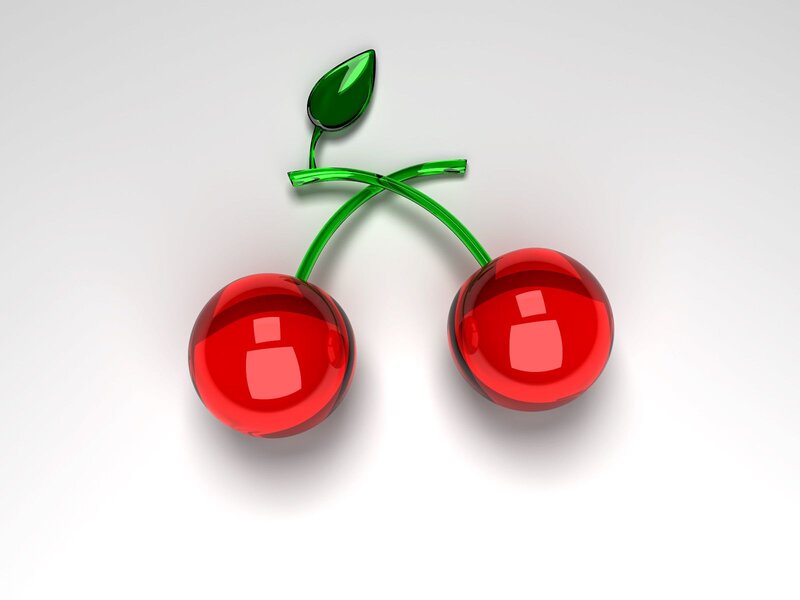 Two Red Cherries — Clean, 3d Render