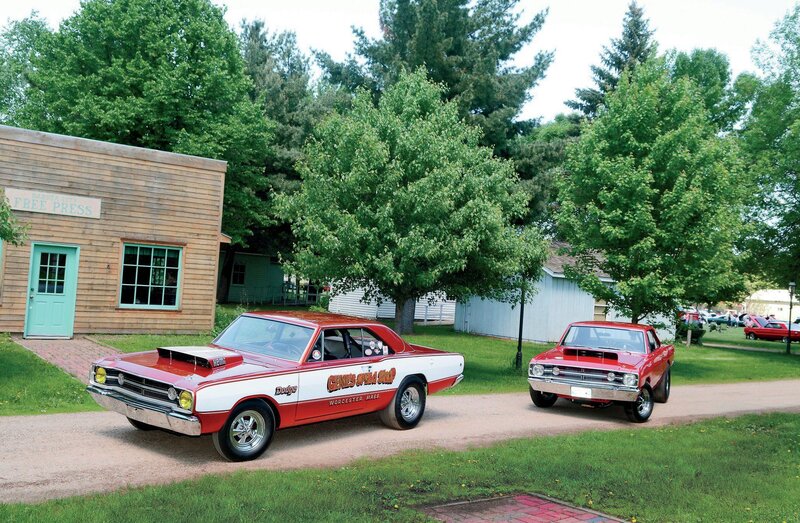 Two Red Classic Cars — Serene
