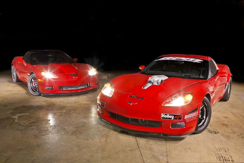 Two Red Corvette Cars