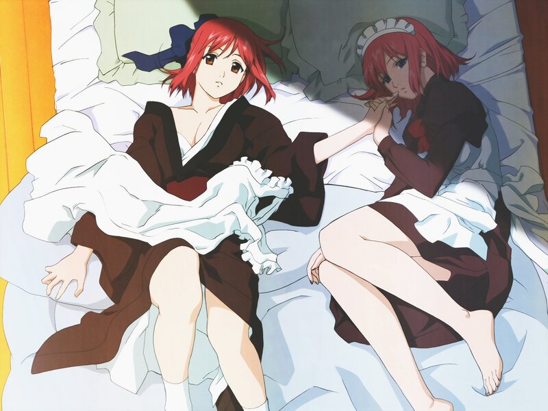 Two Red-haired Girls in Bed