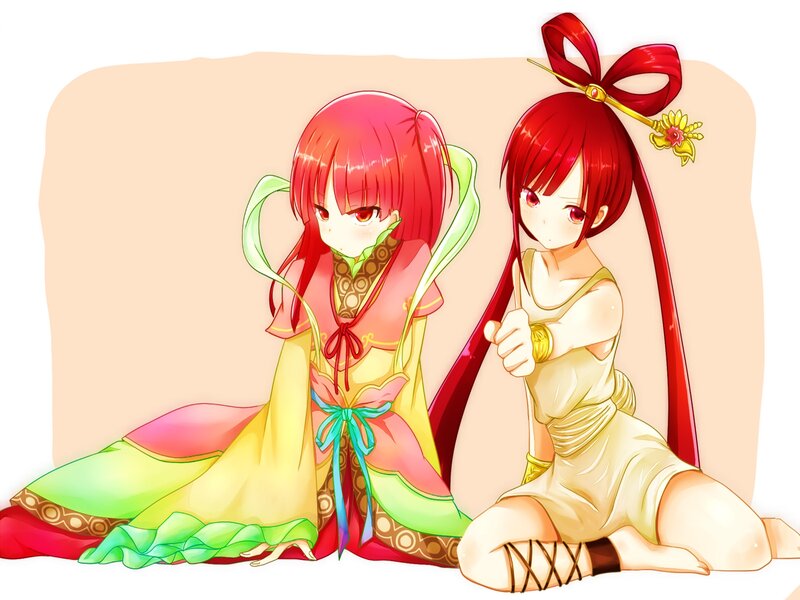 Two Red-haired Girls — Red, Calm, Anime