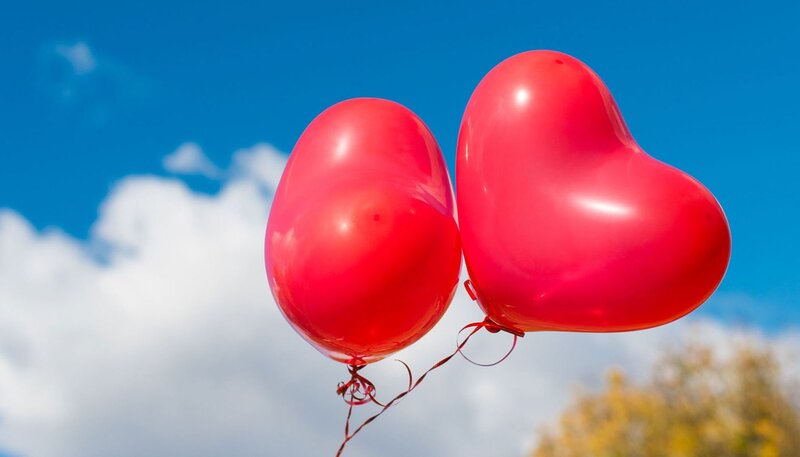 Two Red Heart Balloons — Serene