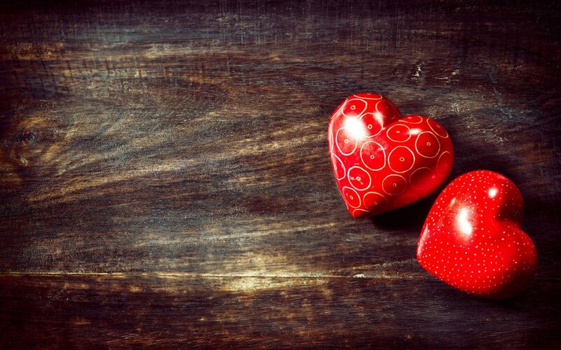 Two Red Heart Objects — Calm