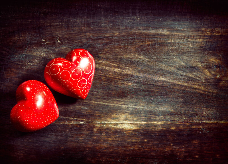 Two Red Heart Objects
