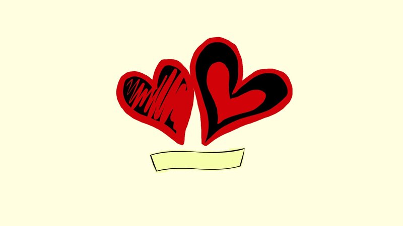 Two Red Hearts — Calm, Illustration