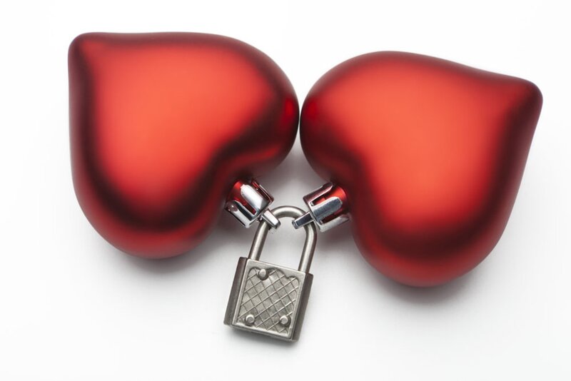Two Red Hearts Locked