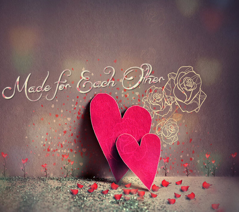 Two Red Hearts — Romantic, Digital Art, Roses