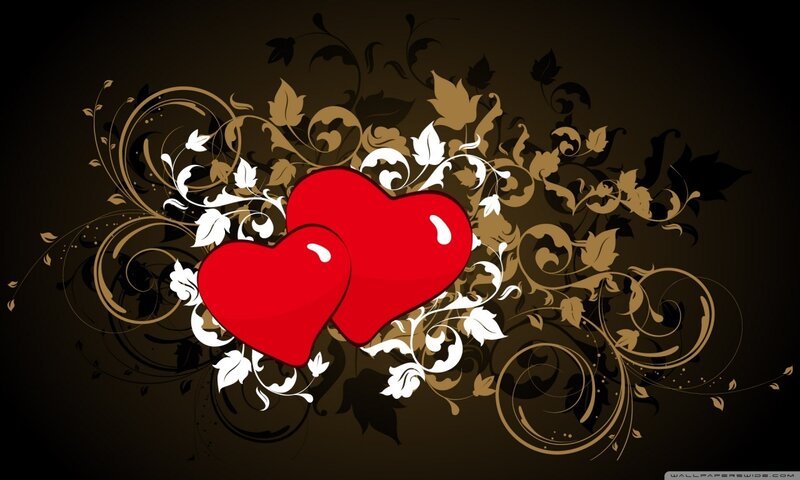 Two Red Hearts — Romantic, Vector Art